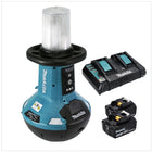 Makita DML 810 PT Luce LED a batteria 18 / 36 V ( 2 x 18 V ) 5500 lm IP54 + 2x batteria 5,0 Ah + doppio caricabatterie