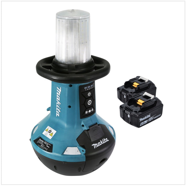 Luz LED portátil con batería Makita DML 810 G 18/36 V (2 x 18 V) 5500 lm IP54 + 2 baterías de 6,0 Ah - sin cargador