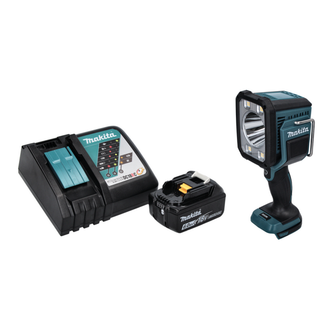 Makita DML 812 RG1 Linterna manual LED recargable 18 V 1250 lm + 1x batería recargable 6,0 Ah + cargador