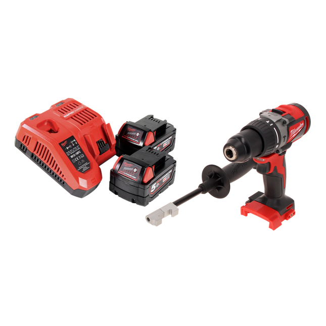 Taladro percutor inalámbrico Milwaukee M18 BLPD2-502 FC 18 V 82 Nm sin escobillas + 2x baterías 5,0 Ah + cargador