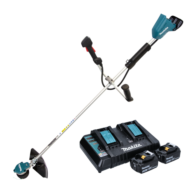 Makita DUR 368 APF Cordless brush cutter 36 V ( 2 x 18 V ) two-handle brushless + 2x battery 3.0 Ah + charger
