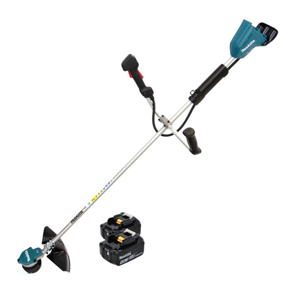 Makita DUR 368 AM Decespugliatore a batteria 36 V ( 2 x 18 V ) a due impugnature senza spazzole + 2x batteria 4,0 Ah - senza caricabatterie