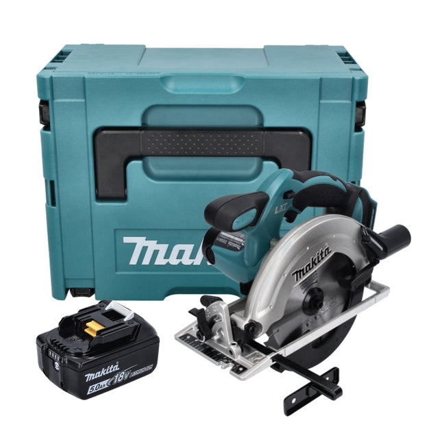 Makita DSS 611 T1J Cordless Circular Saw 18 V 165 mm + 1x rechargeable battery 5.0 Ah + Makpac - without charger