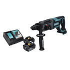 Taladro atornillador a batería Makita DHR 241 RT 18 V 2.0 J SDS plus + 2x baterías 5.0 Ah + cargador