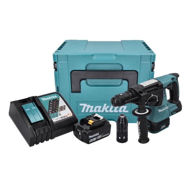 Makita DHR 243 RT1J Cordless Hammer Drill 18 V 2.0 J SDS plus Brushless + 1x rechargeable battery 5.0 Ah + charger + Makpac