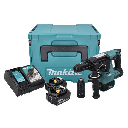 Makita DHR 243 RGJ cordless hammer drill 18 V 2.0 J SDS plus Brushless + 2x rechargeable battery 6.0 Ah + charger + Makpac