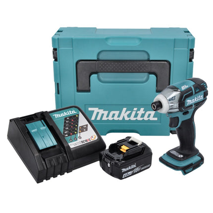 Makita DTS 141 RM1J atornillador de impulsos sin cable 18 V 40 Nm 1/4" sin escobillas + 1x batería recargable 4,0 Ah + cargador + Makpac