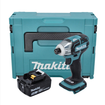 Avvitatore a impulsi a batteria Makita DTS 141 T1J 18 V 40 Nm 1/4" brushless + 1x batteria ricaricabile 5,0 Ah + Makpac - senza caricabatterie