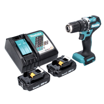 Taladro de percusión sin cable Makita DHP 487 RA 18 V 40 Nm sin escobillas + 2x batería recargable 2,0 Ah + cargador