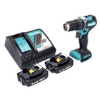 Taladro de percusión sin cable Makita DHP 487 RA 18 V 40 Nm sin escobillas + 2x batería recargable 2,0 Ah + cargador