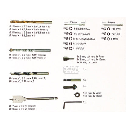 Metabo Bit Bohrer Set SP 86 tlg. ( 626708000 ) Schlitz / Phillips / Pozidriv / Torx / Innensechskant