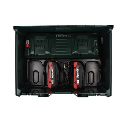 Set básico Metabo 18 V LiHD + 2x batería 4,0 Ah + cargador ASC 145 DUO + ​​metaBOX