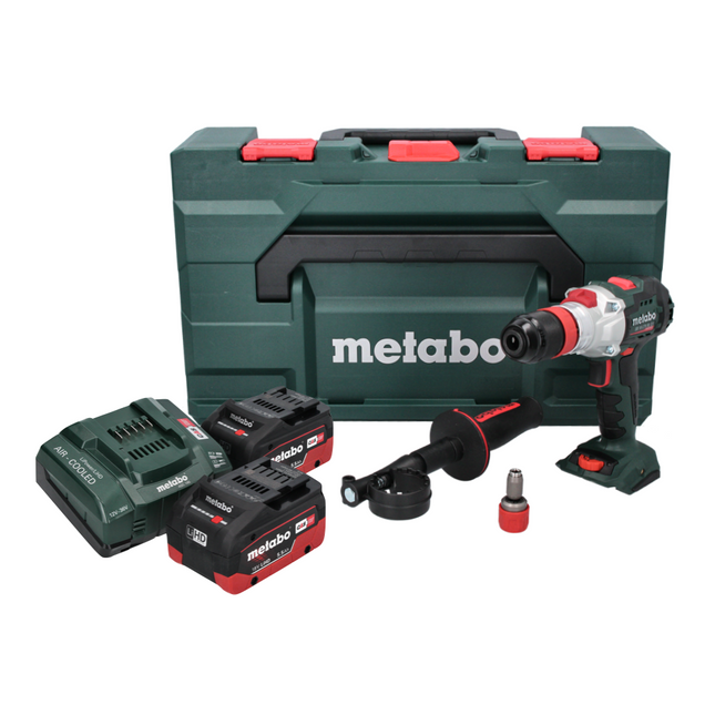 Metabo SB 18 LTX BL Q I taladradora de percusión sin cable 18 V 130 Nm ( 602361660 ) sin escobillas + 2x batería recargable 5,5 Ah + cargador + metaBOX