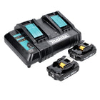 Makita Power Source Kit 18 V with 2x BL 1820 B 2.0 Ah battery ( 197254-9 ) + DC 18 SH double charger ( 199687-4 )