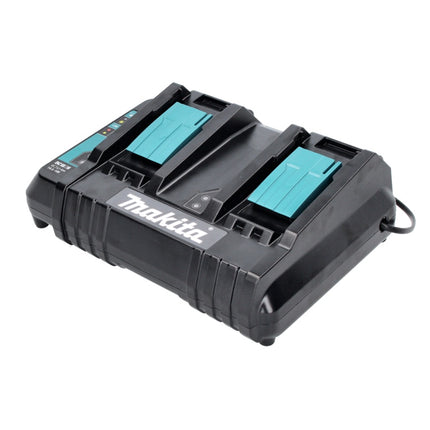 Kit di alimentazione Makita 18 V con 2x batteria BL 1830 B 3,0 Ah ( 197599-5 ) + caricabatterie doppio DC 18 SH ( 199687-4 )