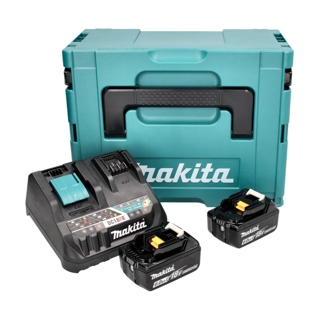 Makita Power Source Kit 18 V mit 2x BL 1860 B Akku 6,0 Ah ( 2x 197422-4 ) + DC 18 RE Multi Schnell Ladegerät ( 198720-9 ) + Makpac