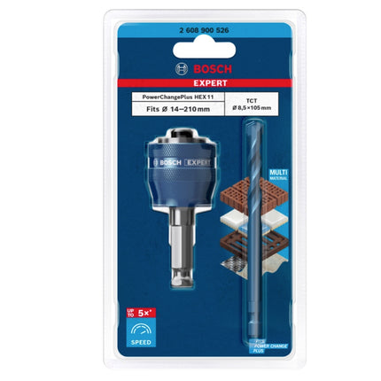 Bosch EXPERT Power Change Plus Hex 11 Adapter 8,5 x 105 mm TCT Bohrer ( 2608900526 ) Multimaterial Carbide - Nachfolger von 2608522412 - Toolbrothers