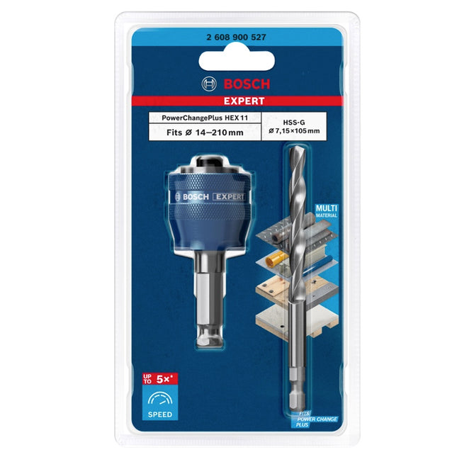 Bosch EXPERT Power Change Plus Hex 11 Adapter 7,15 x 105 mm HSS-G wiertło ( 2608900527 ) wielomateriałowe węglik spiekany - następca 2608594258