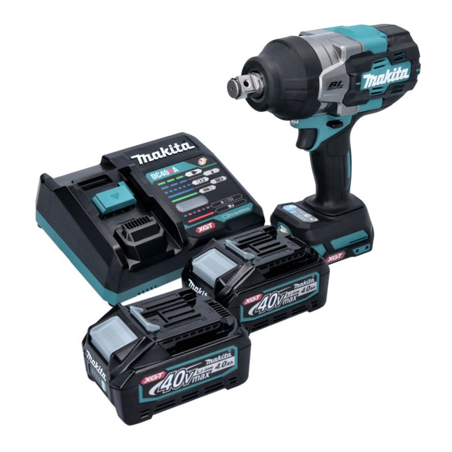 Makita TW 001 GM201 Llave de impacto sin cable 40 V máx. 1800 Nm XGT sin escobillas + 2x batería recargable 4,0 Ah + cargador