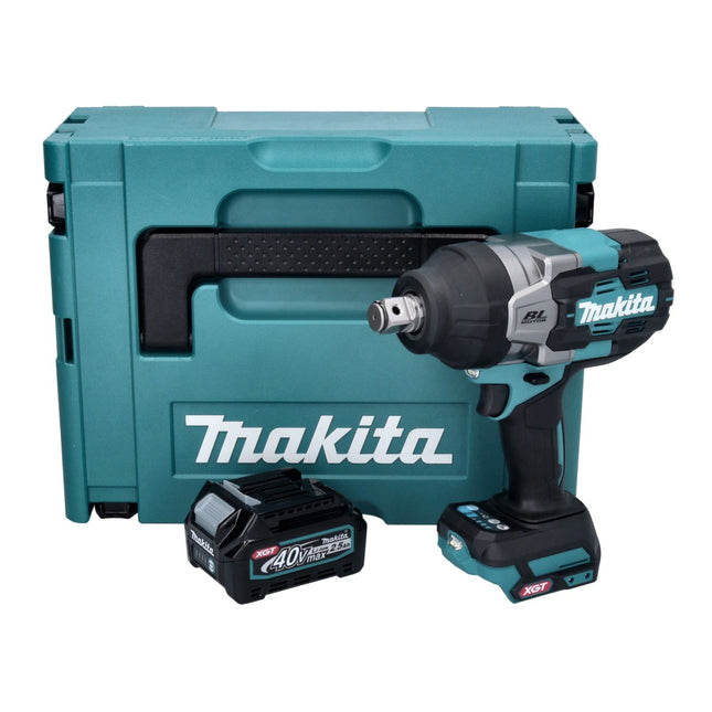 Makita TW 001 GD101 Llave de impacto sin cable 40 V max. 1800 Nm Brushless XGT + 1x batería recargable 2,5 Ah + cargador + Makpac