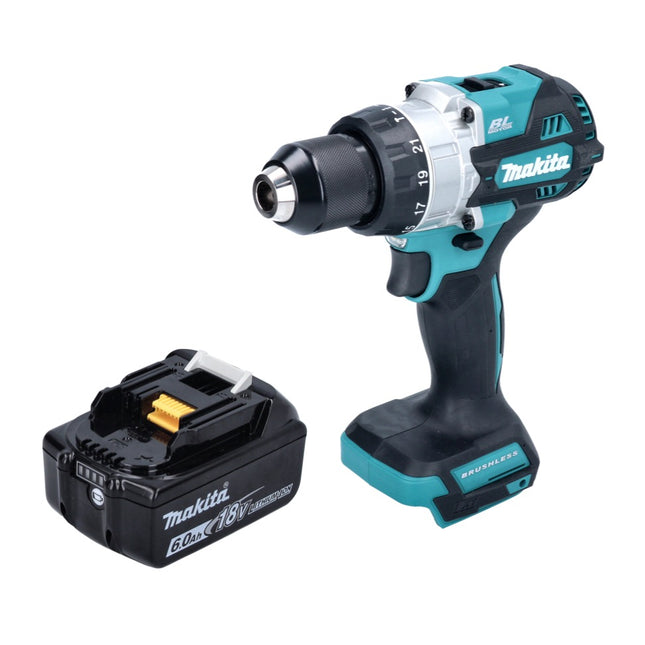 Makita DHP 486 G1 akumulatorowa wiertarko-wkrętarka udarowa 18 V 130 Nm bezszczotkowa + 1x akumulator 6,0 Ah - bez ładowarki