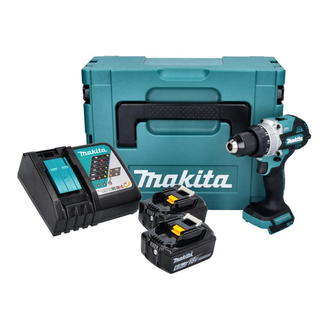 Makita DHP 486 RGJ cordless impact drill 18 V 130 Nm brushless + 2x battery 6,0 Ah + charger + Makpac