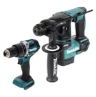 Makita DLX 2278 Cordless Combo Kit Brushless + Taladro de Impacto DHP 484 54 Nm + Martillo Rotativo DHR 171 1.2 J Solo - sin batería, sin cargador