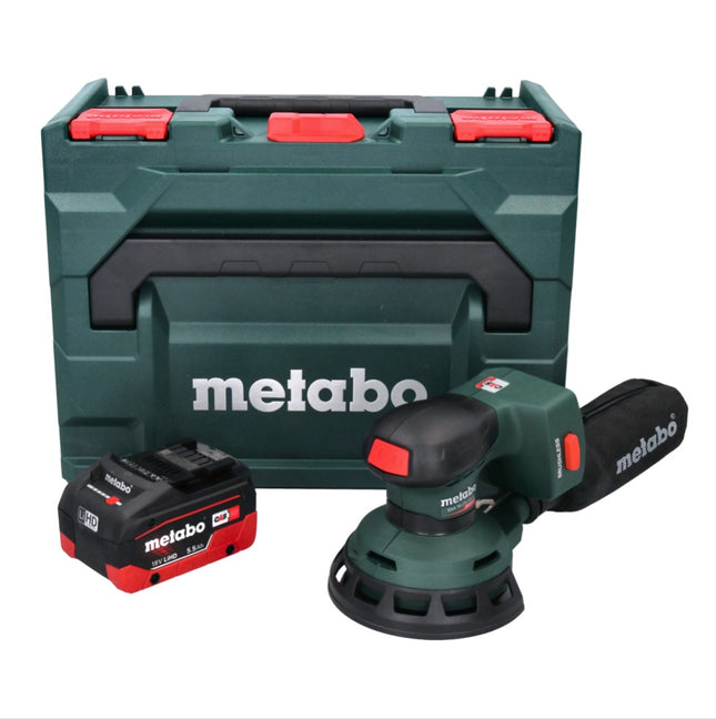 Metabo SXA 18 LTX 125 BL cordless random orbital sander 18 V 125 mm brushless + 1x rechargeable battery 5.5 Ah + metaBOX - without charger