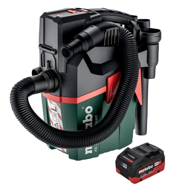Metabo AS 18 L PC Aspirador compacto sin cable 18 V 6 l IPX4 clase de polvo L en seco y húmedo + 1x batería recargable 8,0 Ah - sin cargador
