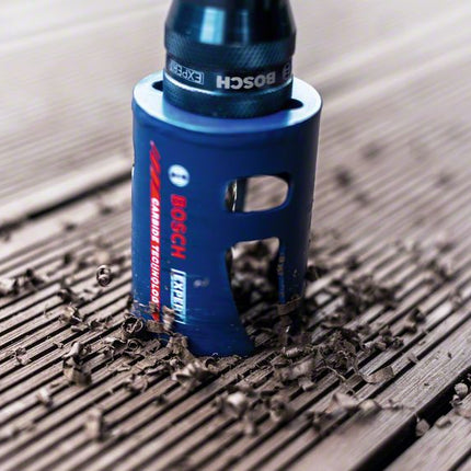 Bosch Expert Construction Material Lochsägen Set 10 tlg. 20 / 25 / 32 / 38 / 51 / 64 x 60 mm ( 2608900490 ) Carbide Technology für Dreh- und Schlagbohrer