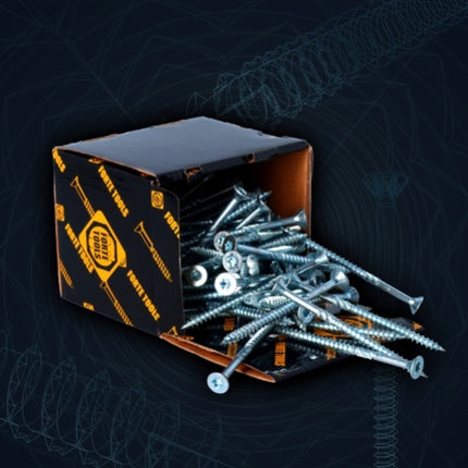 FORTE Tools Tornillo universal para madera 5,0 x 120 mm T25 400 piezas (4x 000040113879) galvanizado en plata Torx cabeza avellanada rosca parcial