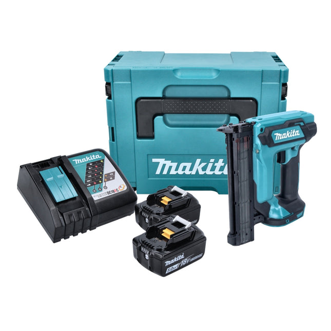 Makita DFN 350 RTJ clavadora vertical sin cable 18 V 15 - 35 mm + 2x batería recargable 5,0 Ah + cargador + Makpac