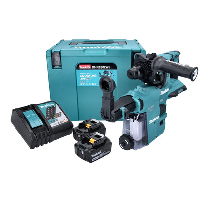 Makita DHR 280 ZJ Martillo a batería 2x18V / SDS-Plus / Brushless + Makpac 3 - Sin batería, sin cargador incluidos