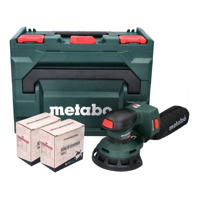 Metabo SXA 18 LTX 125 BL Cordless Random Orbital Sander 125mm 18V Brushless + 2x Toolbrothers TURTLE Sanding Set + metaBOX - without battery, without charger (600146840)