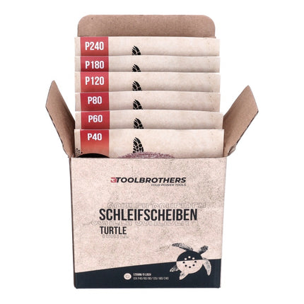 Metabo FSX 200 Intec Exzenterschleifer 240 W 125 mm + 4x Toolbrothers TURTLE Schleifset + Koffer