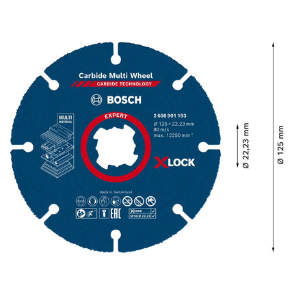 Disco de corte Bosch Expert Carbide Multi Wheel X-LOCK (2608901193) 125 mm x 22,23 mm