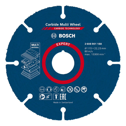 Bosch EXPERT Carbide Multi Wheel Disco da taglio 115 x 22,23 mm - 1 pz. ( 2608901188 ) Carbide Technology