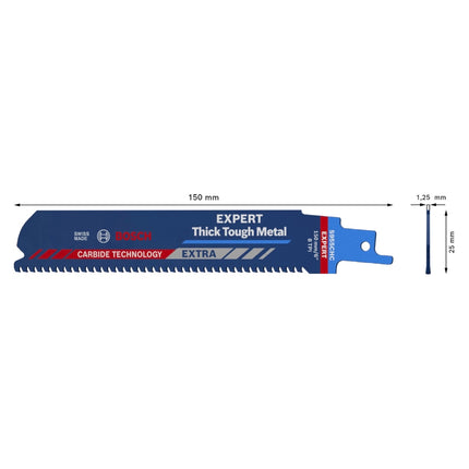 Bosch EXPERT Thick Tough Metal S 955 CHC reciprocating saw blade 150 mm 10 pcs ( 2608900367 ) Carbide Technology