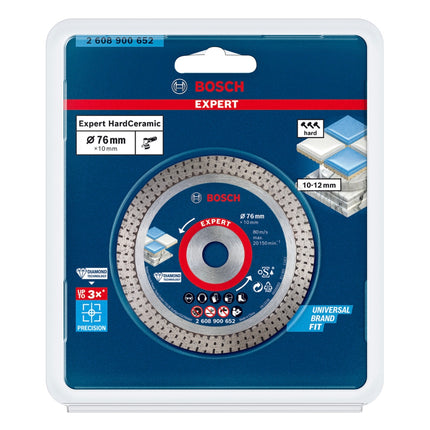 Diamentowa tarcza tnąca Bosch Expert Hard Ceramic 76 mm 76 x 1,5 x 10 mm ( 2608900652 ) Diamond Technology - następca 2608615020