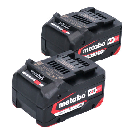 Set di batterie Metabo 2x batterie Li-Power 18 V 4,0 Ah CAS Li-Ion ( 2x 625027000 ) con indicatore del livello di carica