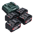 Set base Metabo 4x batterie Li-Power 18 V 4,0 Ah CAS Li-Ion ( 4x 625027000 ) + caricatore rapido ASC 145 ( 627378000 )