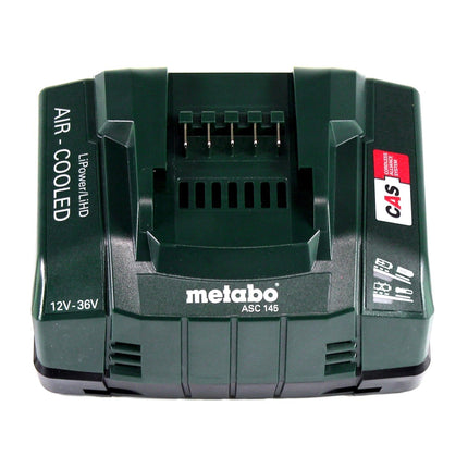 Set base Metabo 4x batterie Li-Power 18 V 4,0 Ah CAS Li-Ion ( 4x 625027000 ) + caricatore rapido ASC 145 ( 627378000 )