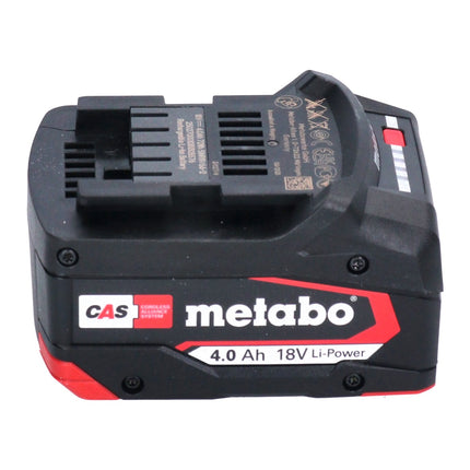Set base Metabo 4x batterie Li-Power 18 V 4,0 Ah CAS Li-Ion ( 4x 625027000 ) + caricatore rapido ASC 145 ( 627378000 )