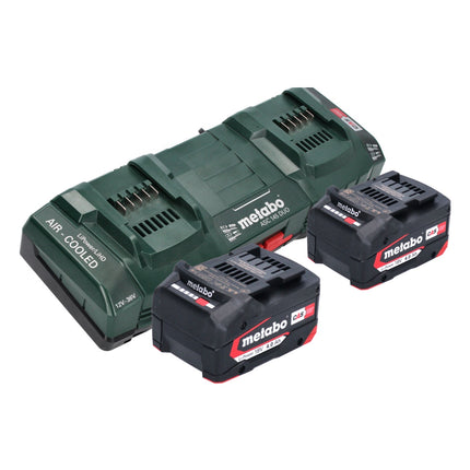 Juego básico Metabo 2x batería Li-Power 18 V 4,0 Ah CAS Li-Ion ( 2x 625027000 ) + cargador rápido doble ASC 145 DUO ( 627495000 )