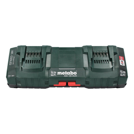 Zestaw podstawowy Metabo 4x akumulator Li-Power 18 V 4,0 Ah CAS Li-Ion ( 4x 625027000 ) + podwójna szybka ładowarka ASC 145 DUO ( 627495000 )