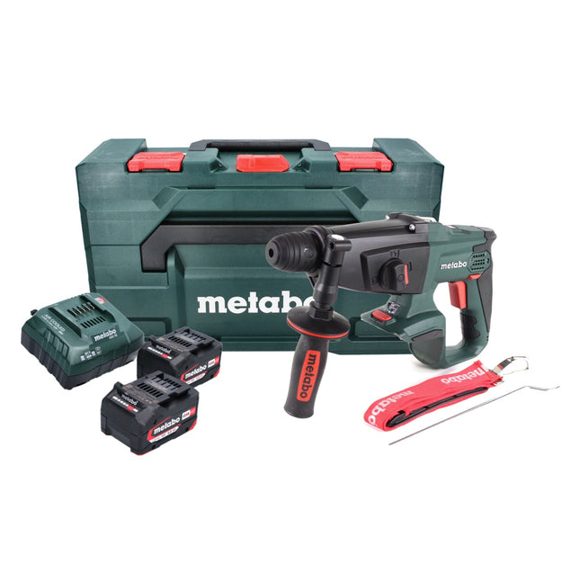 Metabo KHA 18 LTX Cordless Hammer 2.2 J 18V SDS Plus + 2x Batteries 4.0 Ah + Charger + MetaBOX Case (600210500)