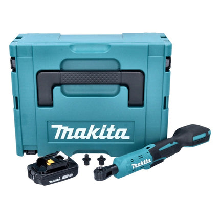 Makita DWR 180 A1J Atornillador de carraca sin cable 18 V 47,5 Nm 1/4" 3/8" + 1x batería recargable 2,0 Ah + Makpac - sin cargador