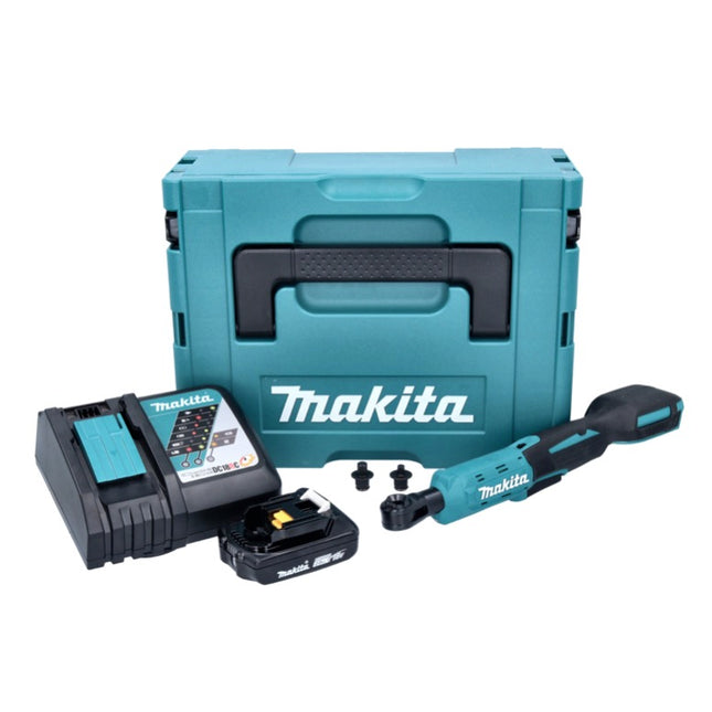 Makita DWR 180 RA1J Cordless ratchet screwdriver 18 V 47.5 Nm 1/4" 3/8" + 1x rechargeable battery 2.0 Ah + charger + Makpac