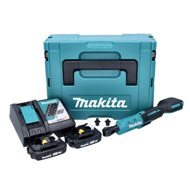 Makita DWR 180 RAJ cordless ratchet screwdriver 18 V 47.5 Nm 1/4" 3/8" + 2x rechargeable battery 2.0 Ah + charger + Makpac