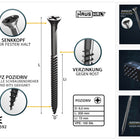 HausHalt Universal Holzbauschraube Holzschraube 6,0 x 200 mm PZ3 100 Stk. ( 000051371223 ) silber verzinkt Kreuzschlitz Pozidriv Senkkopf Teilgewinde - Toolbrothers